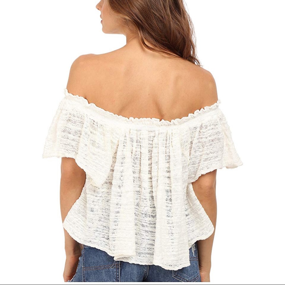 Free People Thrills & Frills Off The Shoulder Top - Picture 7 of 7